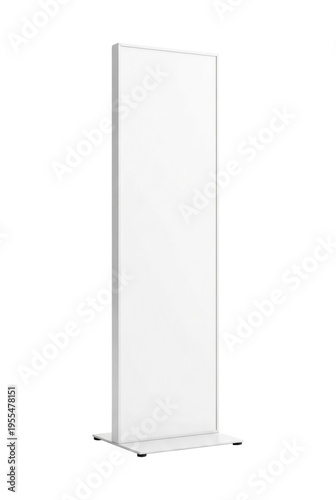 Foto White vertical light box display stand isolated