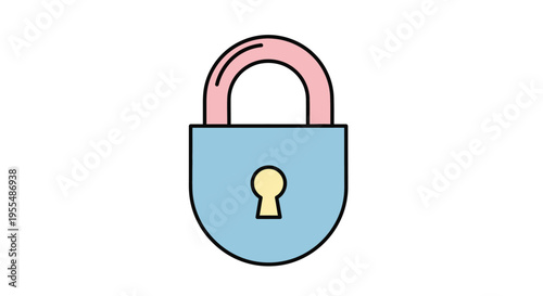 Colorful illustration of a padlock.