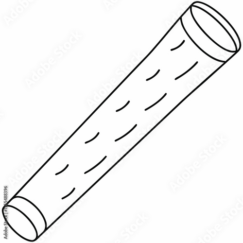 rain stick with internal fill lines line art vector illustration on transparent background