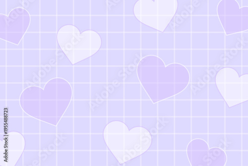 ゆめかわいい ハート チェック パターン 背景 紫 テクスチャ 素材