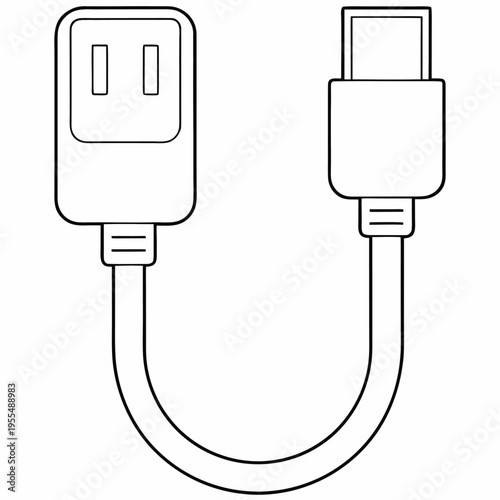 hdmi symbol h shaped connector line art vector illustration on transparent background