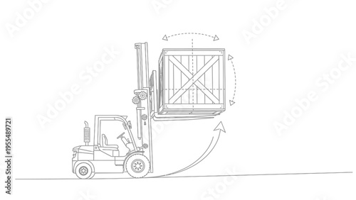 Forklift Lifting Crate with Precision and Care.