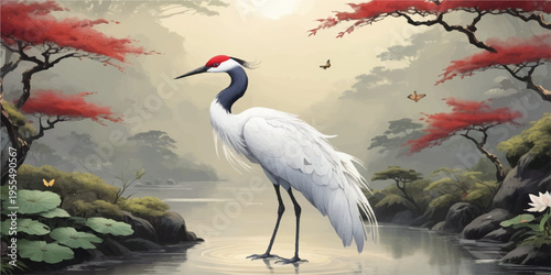 A beautiful great blue heron standing near water with long beak and grey feathers in a natural wildlife setting