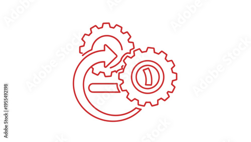 Gears and Cogwheels Interconnected Mechanism.