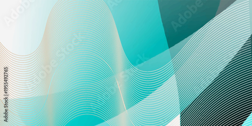 Abstract Teal Wave Background With Smooth Curves and Modern Gradient Flow Design for Business