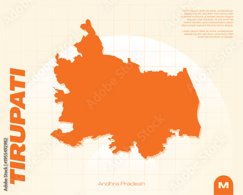 Premium, fully editable vector map of Tirupati district, Andhra Pradesh.
A versatile illustration with scalable layers, perfect for professional geographic design and customisation.