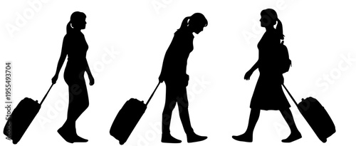 A visual representation of the journey, depicting varied human experiences while navigating travel with luggage