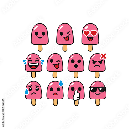ice cream set of emotions vector
Vector set of emotions on a white background