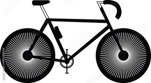 Bicycle Line Art Vector | Simple Bike Outline Illustration