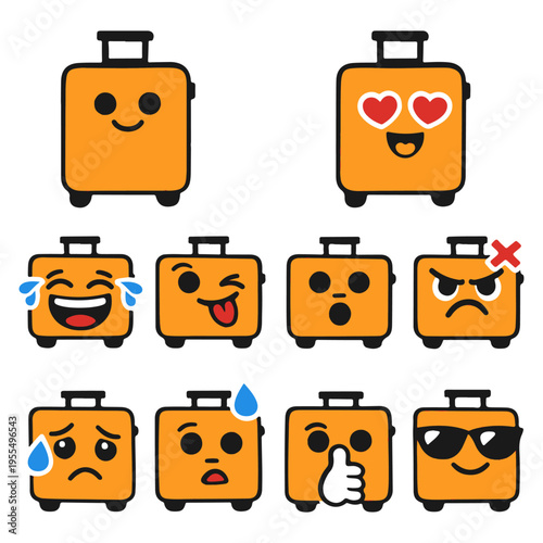 suitcase set of emotions vector
Vector set of emotions on a white background