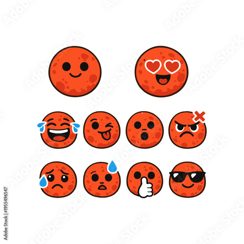 planet Mars set of emotions vector
Vector set of emotions on a white background