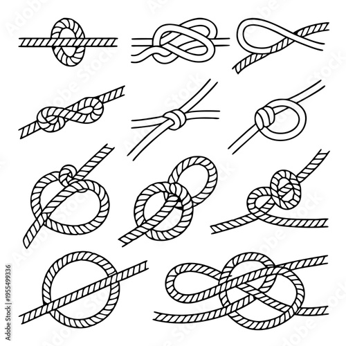 Minimalist Black And White Knots Grid Pattern