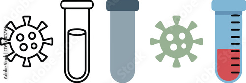 Set of three minimalist server rack icons in outline solid and blue color styles for data storage cloud computing and network database administration concepts.