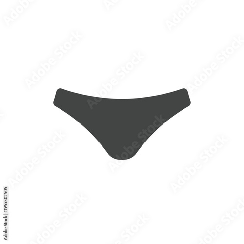 A pair of dark grey bikini style women underwear featuring a smooth and minimalist design shape isolated on white background, Vector, illustration