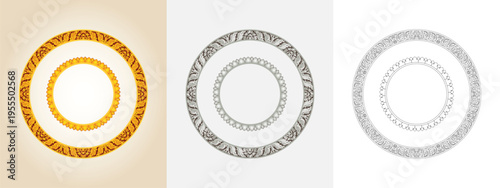 photo frame circle border Khmer art