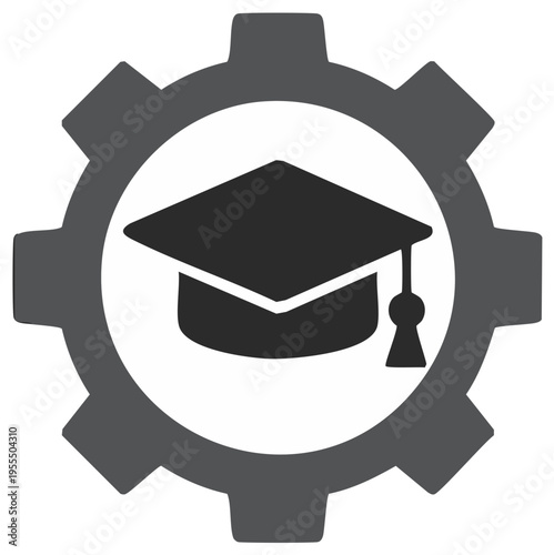 Education and Engineering Gear Icon for Skill Development
