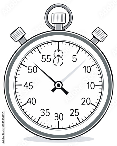 Analog Stopwatch Illustration for Timing Measurement Timekeeper Tool Device