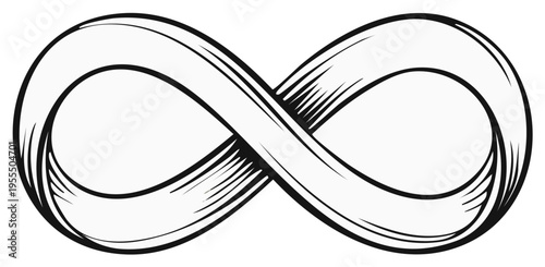 Infinity symbol illustration with black outline, representing endless possibilities