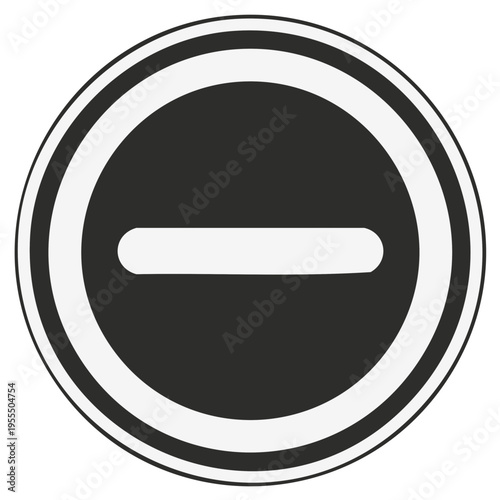 Circular traffic sign with a white horizontal bar, prohibition symbol