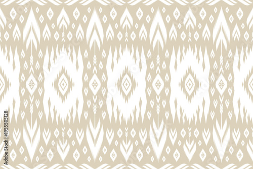 Wallpaper Mural THAI FABRIC BROWN WHITE SEAMLESS PATTERN	 Torontodigital.ca