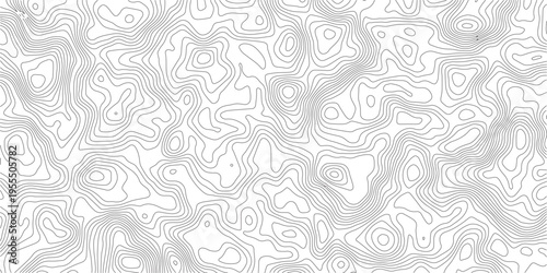 Abstract black and white topographic contours lines of mountains. Topography map art curve drawing. vector illustration. wave Line topography map contour background .background