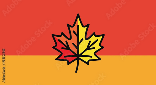 Flag of Germany with a maple leaf overlay combining national symbols of Germany and Canada