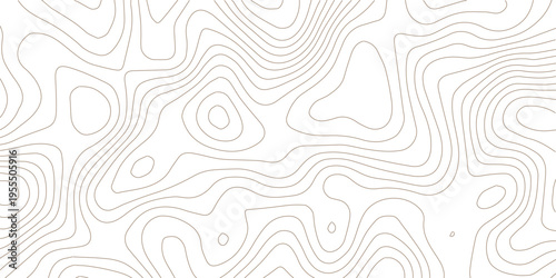 Geography landscape Topo contour map on white background, Topographic contour lines. Seamless pattern with lines Topographic map. Geographic mountain relief diagram line wave carve pattern. 