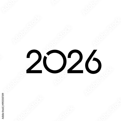Minimalist 2026 Text Design with Modern Numeric Style for Future Year Representation