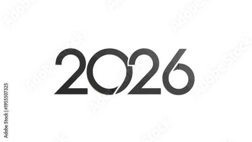 Minimalist Black and White 2026 Logo Design for Future Year Representation