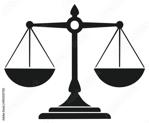 Balance Scale Silhouette for Legal, Justice, and Law Concepts