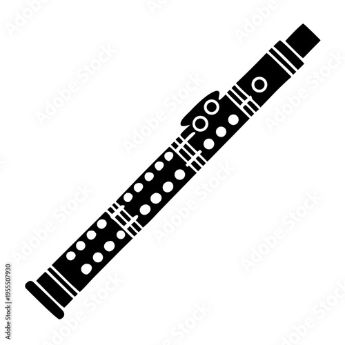 bansuri silhouette icon illustration for traditional bamboo flute indian music and cultural design