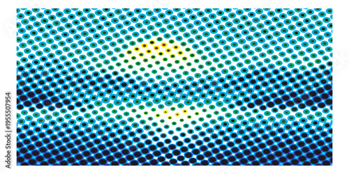 Abstract Halftone Dot Pattern Sun Reflection on Water.