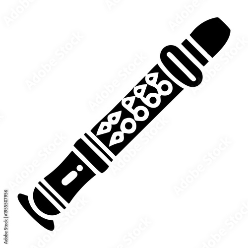 quena silhouette icon illustration for traditional flute woodwind music instrument and cultural design