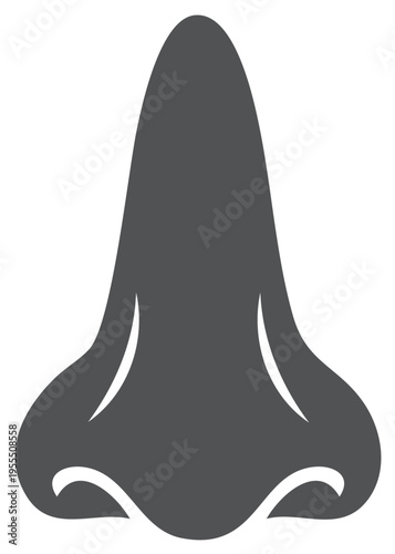 Simple Nose Silhouette Vector Illustration for Medical and Design