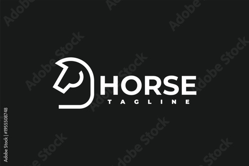 horse head line logo