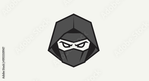 Stylized ninja character illustration with hood and mask emphasizing stealth and agility