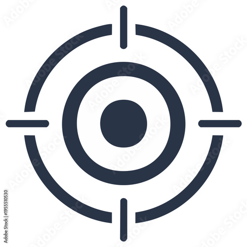 Target with crosshairs vector icon symbolizing goals accuracy and business strategy