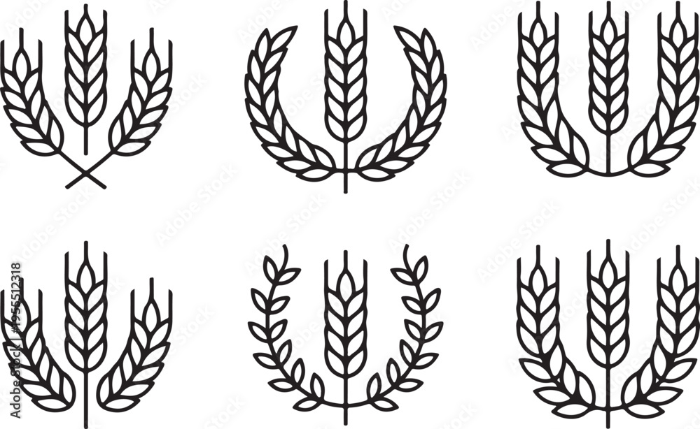 Obraz premium Wheat ear symbols representing agriculture and organic grain harvest
