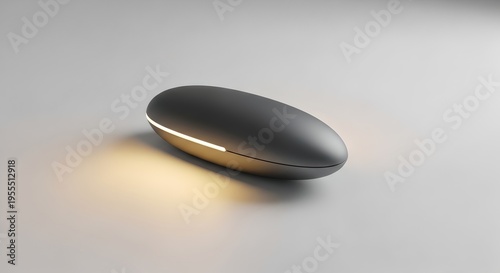 Minimalist modern LED light bar with warm glow on white background