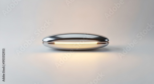 Minimalist modern LED light bar with warm glow on white background