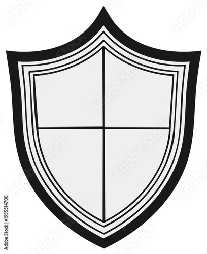 Simple Blank Heraldic Shield Emblem Icon for Family Crests Security Badges and Medieval Designs Ready for Customization