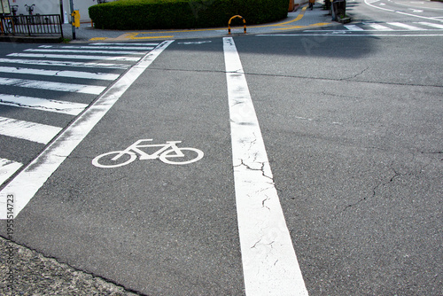 Tableau sur toile 横断歩道横の自転車横断帯
