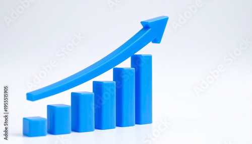 Blue bar chart with ascending arrow. Profit increase, corporate growth and financial performance Free Download Blue bar chart with ascending arrow. Profit increase, corporate growth and financial performance - GFXLoad
