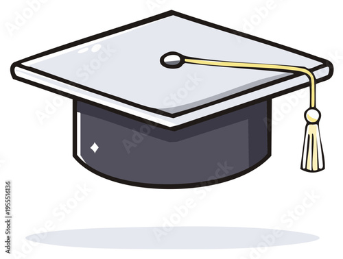 Graduation cap with tassel representing academic achievement and commencement