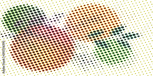 Abstract Halftone Pattern of Two Pills.