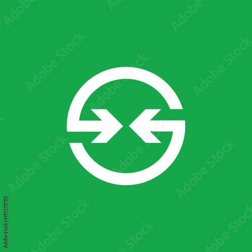 Abstract Circular Symbol with Arrows Pointing Inward Representing Synergy and Convergence