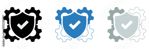 Safety icon set featuring multiple styles including protection, warning, shield, and security symbols, representing safety measures, hazard alerts, and secure design, vector illustration