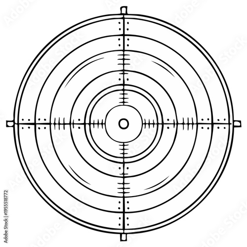 Crosshair Target Icon Illustration: Round Target with Crosshairs, Bullseye, Accuracy, and Precise Aim