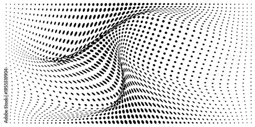Monochrome halftone background with a gradient of dots creating a modern and minimalist design element