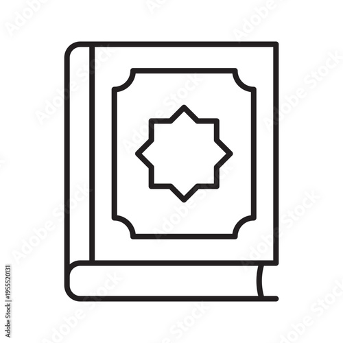 Holy Quran icon isolated on white background. Islamic religious book